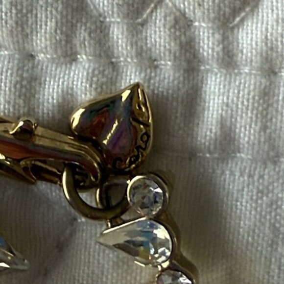 Vintage CAROLEE Rhinestone Leaf Link BRACELET - Picture 3 of 3